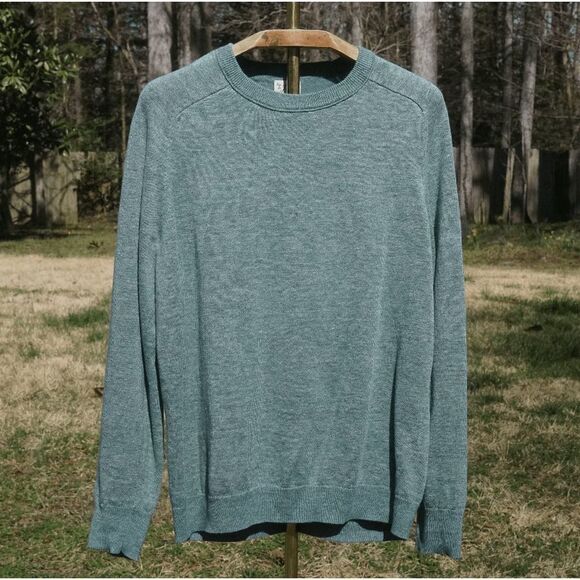 J.Crew Teal Green Linen Blend Knit Sweater - Picture 2 of 7